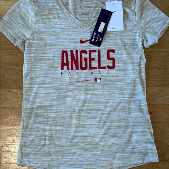 NWT Women's Nike Cream Los Angeles Angels City Connect Velocity V-Neck XS - Picture 6 of 8
